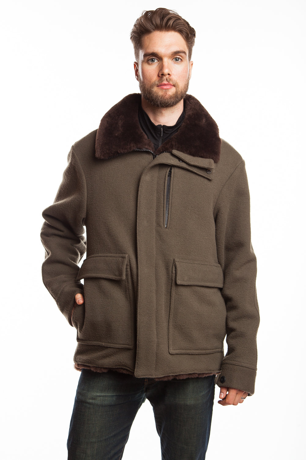 WeatherWool Mouton Jacket is extremely warm, all-natural, custom made, tested successfully by US Military under conditions of extreme cold and wind