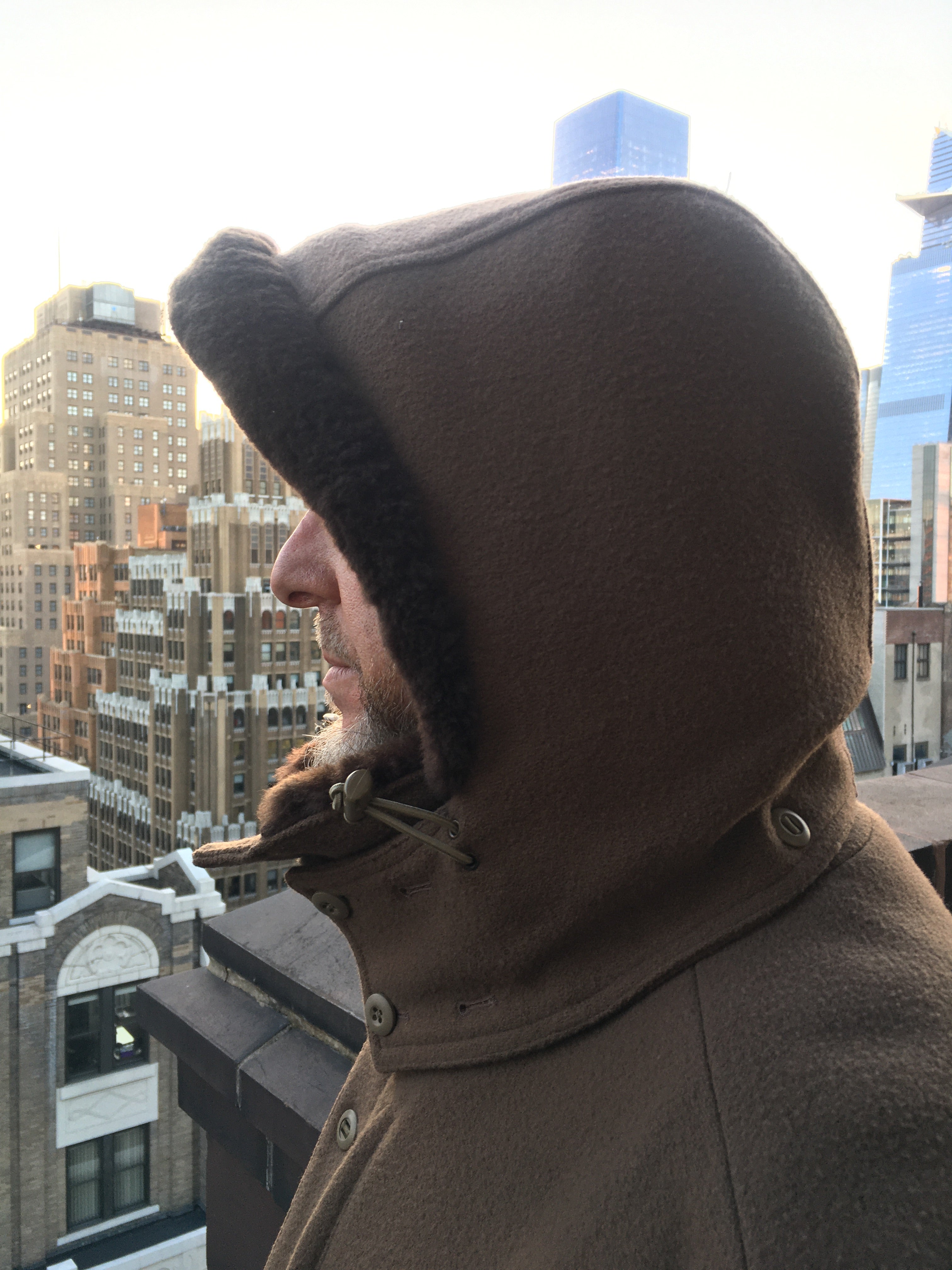 The WeatherWool Mouton Hood is extremely warm with a layer of our FullWeight Fabric on the outside and Natural Mouton Fleece on the inside. The Mouton Hood is usually paired with the WeatherWool Mouton Vest or Mouton Jacket.