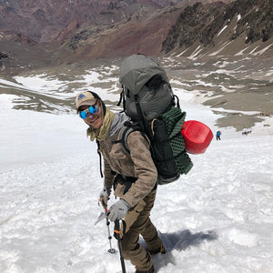 WeatherWool Advisor and Mountaineering Guide Don Nguyen wore WeatherWool ShirtJac in Lynx Pattern to summit Argentina's Mount Aconcagua