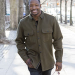 WeatherWool Advisor Fazon Gray the WeatherWool ShirtJac on location in New York City.  WeatherWool Advisor Fazon Gray is a New York City-based professional model and actor and an amazingly upbeat guy