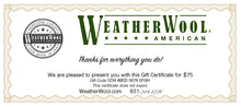 WeatherWool Gift Certificate