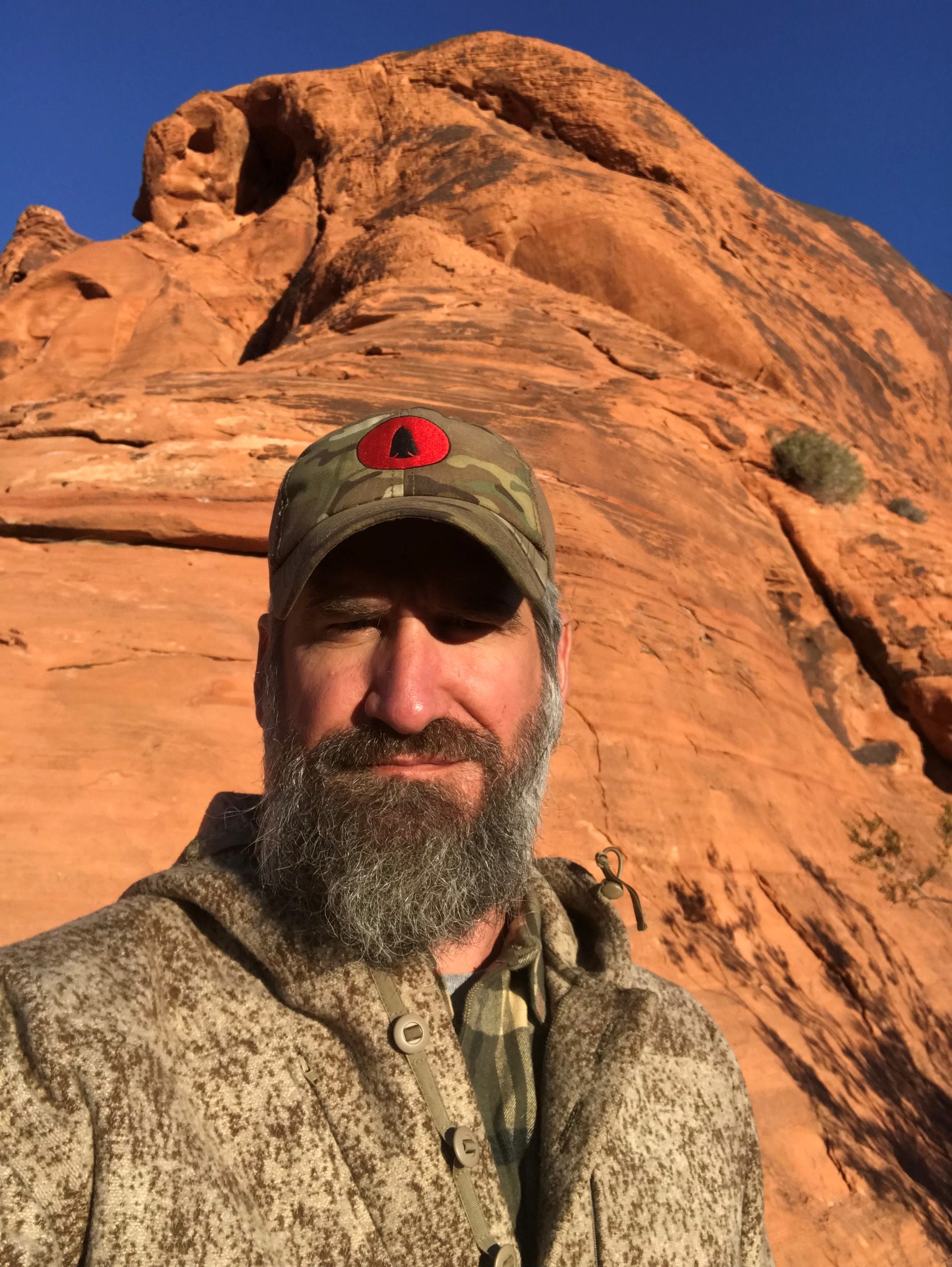 WeatherWool Advisor and Pathfinder School Instructor Josh Enyart in his Lynx Pattern WeatherWool Anorak