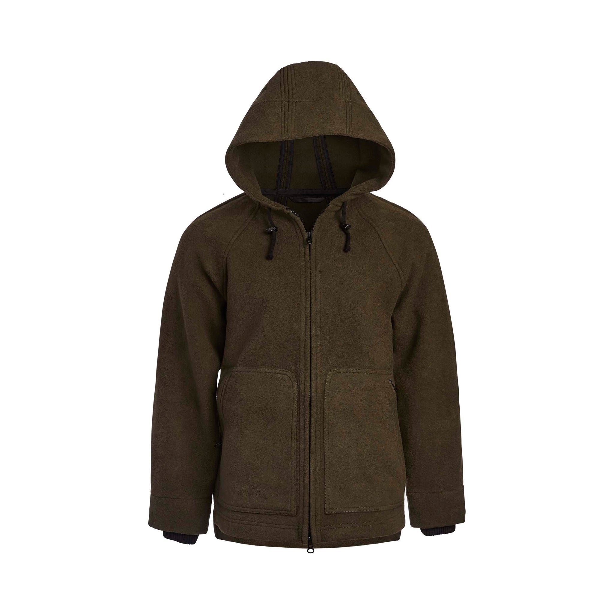 WeatherWool Hooded Jacket, 100% Merino Jacquard Fabric. Made in USA