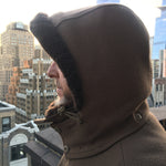 The WeatherWool Mouton Hood is extremely warm with a layer of our FullWeight Fabric on the outside and Natural Mouton Fleece on the inside. The Mouton Hood is usually paired with the WeatherWool Mouton Vest or Mouton Jacket.