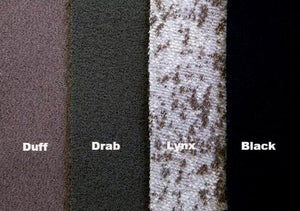 WeatherWool's Merino Jacquard fabric choices - Duff, Drab, Lynx, Black