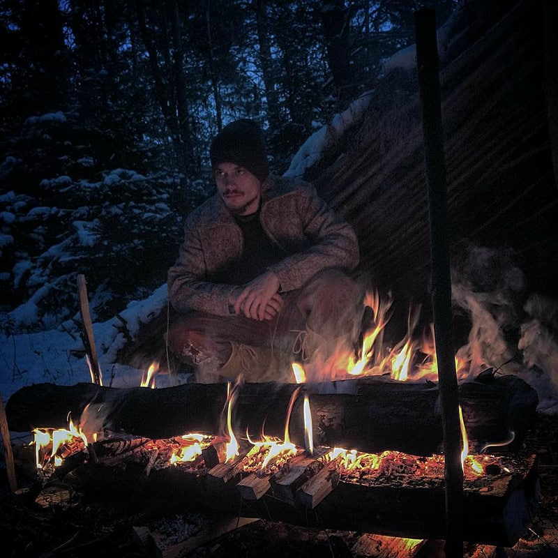 WeatherWool Advisor Zach Gault, @Primitive.Living, has a large social media presence and is a fulltime outdoor skills instructor and practitioner