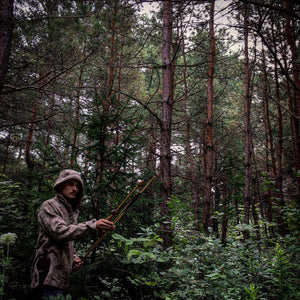 WeatherWool Advisor Zach Gault, @Primitive.Living, has a large social media presence and is a fulltime outdoor skills instructor and practitioner.  Zach makes his own atlatl and darts and hunts with them.