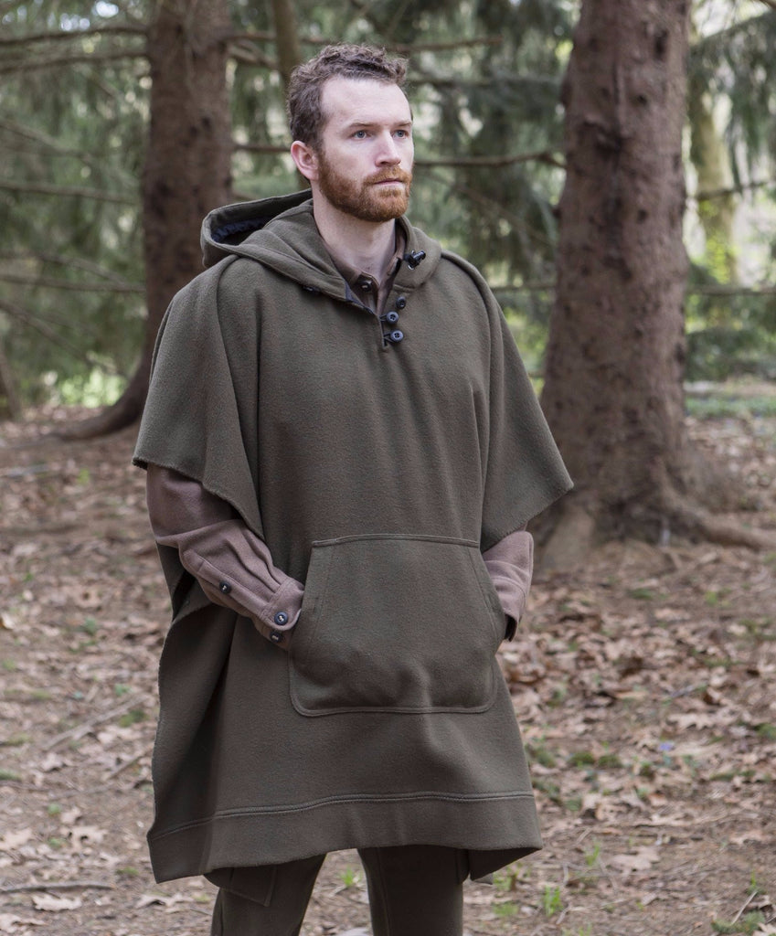 WeatherWool Poncho, Merino Jacquard Fabric, Made in USA
